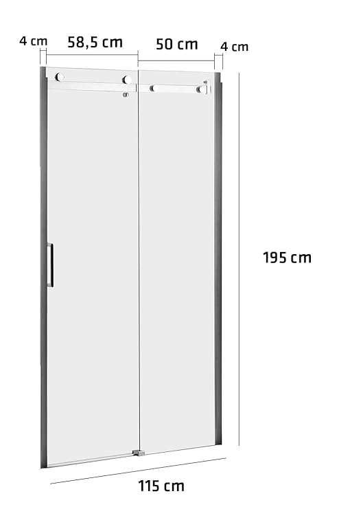 CLP Duschkabine KUONI, Duschabtrennung, Nischentür, Nano-Beschichtung, 8 mm Sicherheitsglas, Verschiedene Größen erhältlich, 