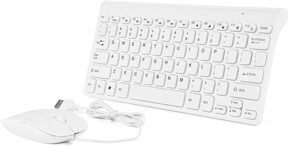 Wired Keyboard Mouse Set, Portable Ultra Slim USB Multimedia Games Office Keypad and Mice Combo