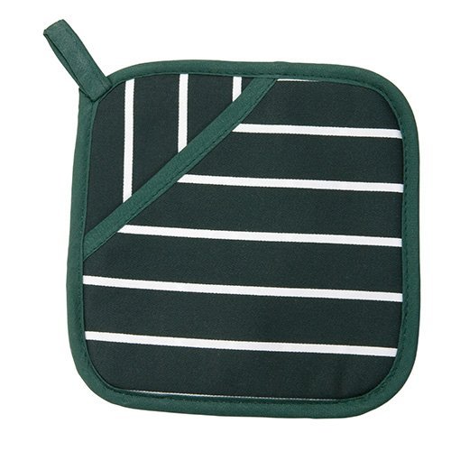 Classic Butcher's Stripe 100 Percent Cotton Pot Grab, Green — image 1
