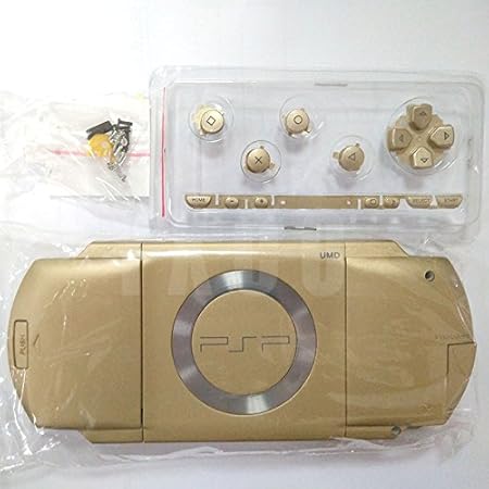 Amazon Com Replacement Full Housing Shell Case Cover With Buttons Screws For Psp 1000 Psp1000 Gold Computers Accessories