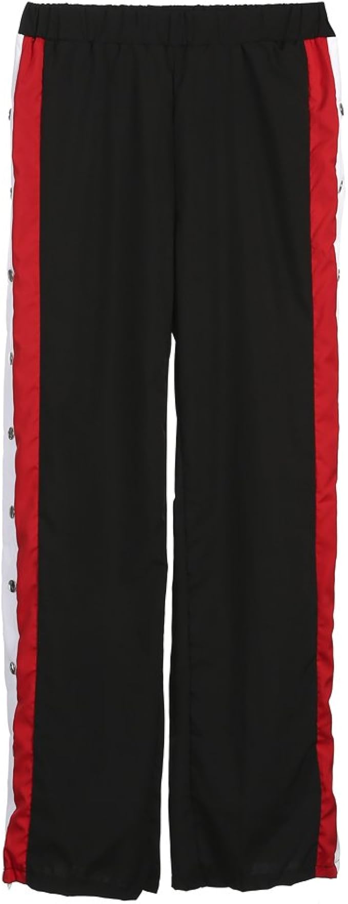 snap button striped side pants