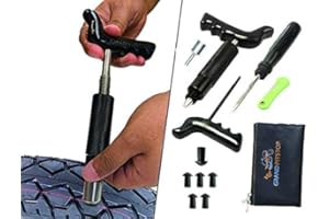 GRAND PITSTOP 11 Pcs Tubeless Tire Puncture Repair Kit with Mushroom Plug for Tyre Punctures and Flats on Cars, Motorcycles, ATV, Trucks & Tractors