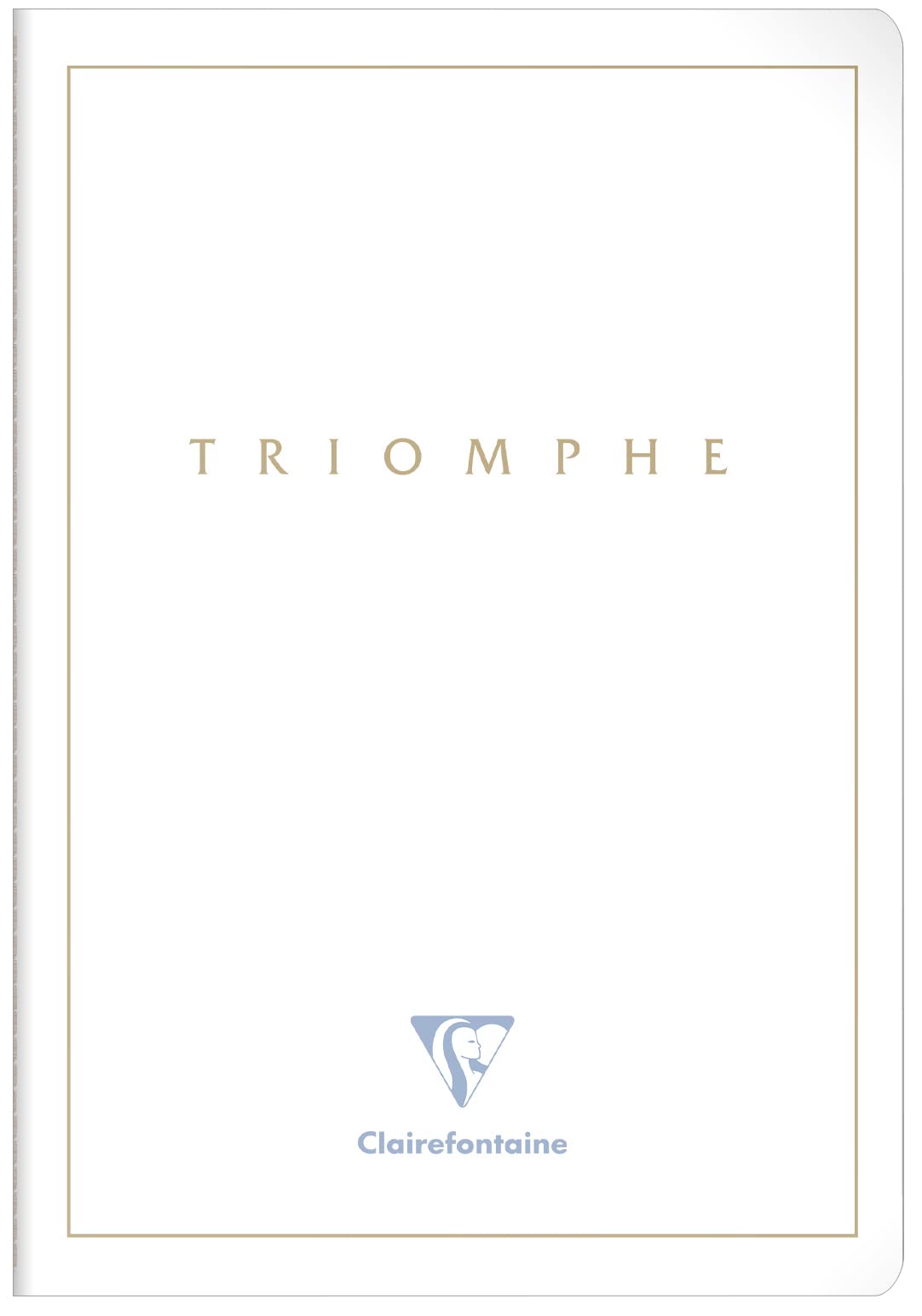 Clairefontaine 36170C Collection Triomphe GOLD A White Sewn Notebook - A4 21x29.7 cm - 96 Plain White Pages - 90 g Paper - Card Cover with Gold Marking