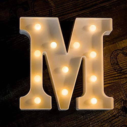 Light Up Letters LED Letter Lights Marquee Sign Alphabet Lights Indoor Decoration for Night Light, Wedding, Birthday Party, Christmas, Home Bar. Create Cafe Ambience in Your Room - M
