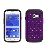 Samsung Galaxy Ace Style S765 Case, Defender Bling Hybrid Gel Protector Cover (Diamond Hybrid) - Lifetime Warranty (Purple / Black Skin)