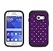 Samsung Galaxy Ace Style S765 Case, Defender Bling Hybrid Gel Protector Cover (Diamond Hybrid) - Lifetime Warranty (Purple / Black Skin)