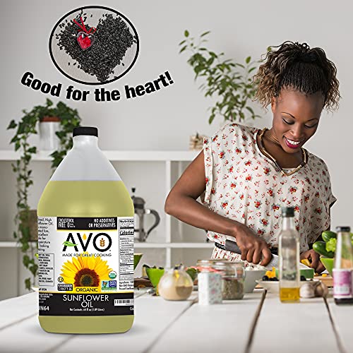 AVO ORGANIC 100 High Oleic SUNFLOWER Oil Frying, Baking, Nonstick