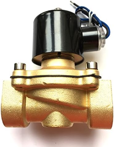 AKENT 1" AC110V Electric Solenoid Valve NPT, Brass, Normally Closed for air water oil (1")