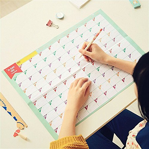 100 Days 2018-2019 Planer Sheet - 4 Packs Countdown Schedule Wall Calendars Daily Weekly Months Planner Goals Organizer for Work/Study/Lose Weight - Thumbnail 3