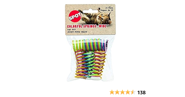 ethical pet wide durable heavy gauge plastic colorful springs cat toy