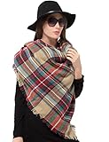 Plaid Blanket Scarf Women Big Square Long Scarves Warm Tartan Checked Shawl