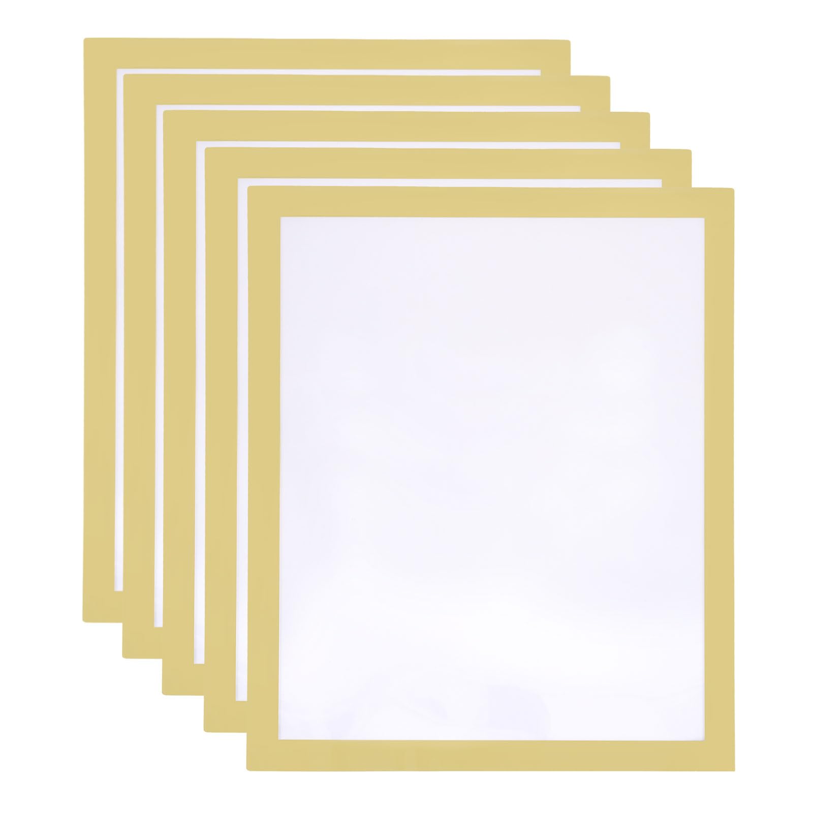 Photo 1 of MECCANIXITY 5pcs Self Adhesive Magnetic Poster Frame Wall Sign Holder, 8.5"x11" Magnetic Picture Frame Document Display Window Sign Wall Mount for Home Office Store Restaurant,Gold