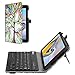 Fintie Folio Keyboard Case for Samsung Galaxy Tab A 8.0 2018 Model SM-T387, Premium PU Leather Stand Cover with Removable Wireless Bluetooth Keyboard, Love Tree