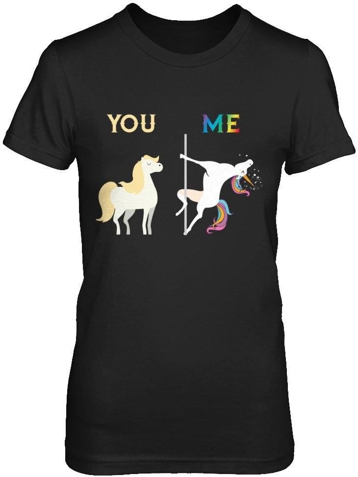 You and Me Unicorn Pole Dance T-Shirt Unicorn Funny Gift Bella Canvas - Short Sleeve Tee