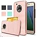 Moto G5 Plus Case, Moto X 2017 Case with HD Screen Protector,AnoKe[Card Slots Holder][Wallet] Dual Layer Heavy Duty TPU Shockproof Full Protective cover For Moto G Plus (5th Generation) KC2 Rose Gold