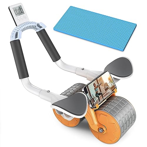 Ab Roller Wheel with Timer - Automatic Rebound Exercise Roller Wheel ...