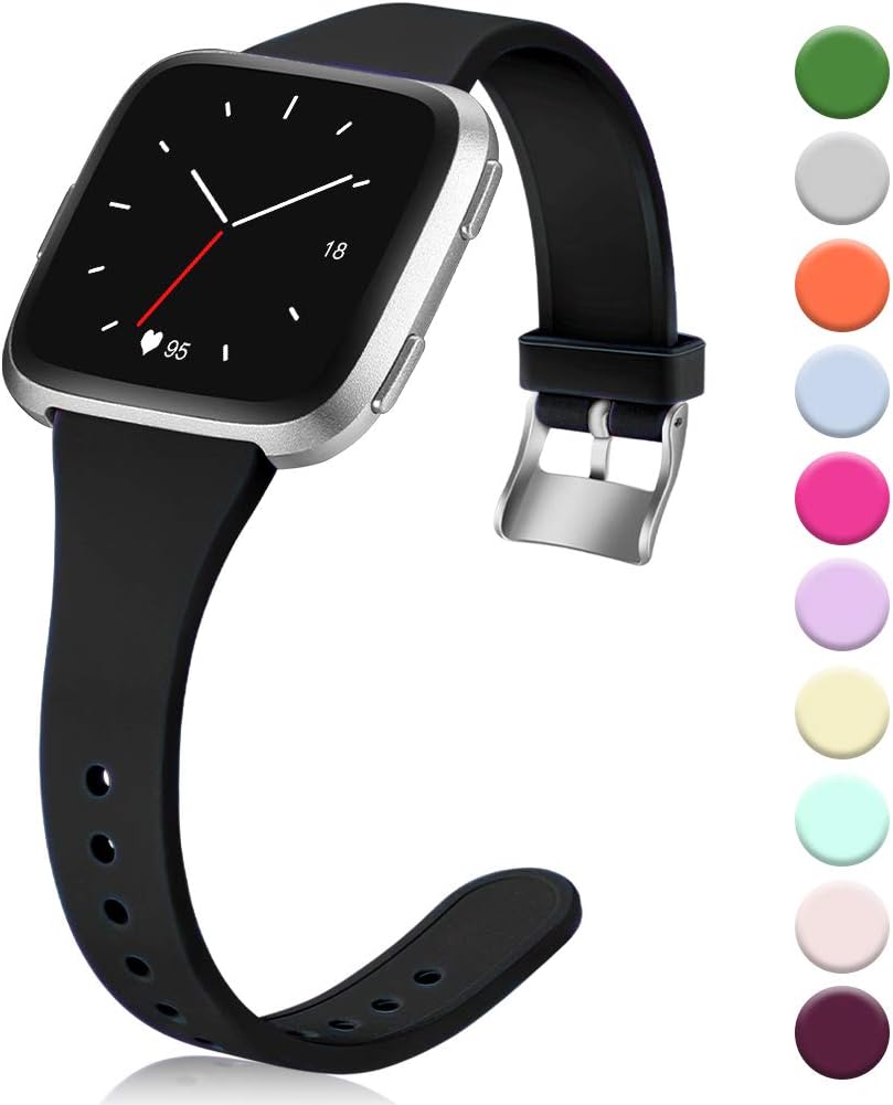 Hamile Compatible for Fitbit Versa/Versa 2/SE/Lite Bands, Slim Soft Silicone Wristbands Fitness Straps Replacement Belt for Fitbit Versa Lite Edition Fitness Smart Watch Band, Women Men Kids, Small