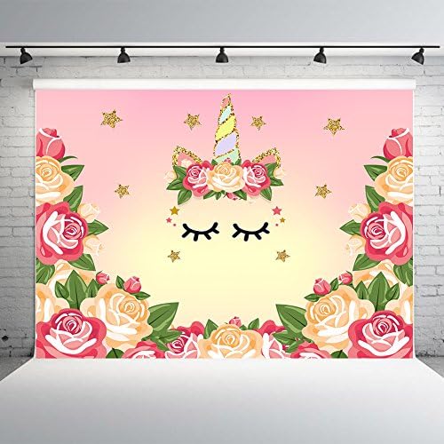 Nextunit 7x5ft Unicorn Themed Photography Backdrop Vinyl Photo Studio Background Prop Birthday Party Decoration for Baby