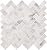 MS International AMZ-MD-00116 Calacatta Cressa Herringbone Honed Marble Tile 11.6 in. x 11.61 in. White 10 Piece