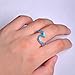 Sterling Sliver Wave Ring for Women Blue Opal Wave Ring Beach Ocean Ring for Girls Teen Mothers Day Gift with Box