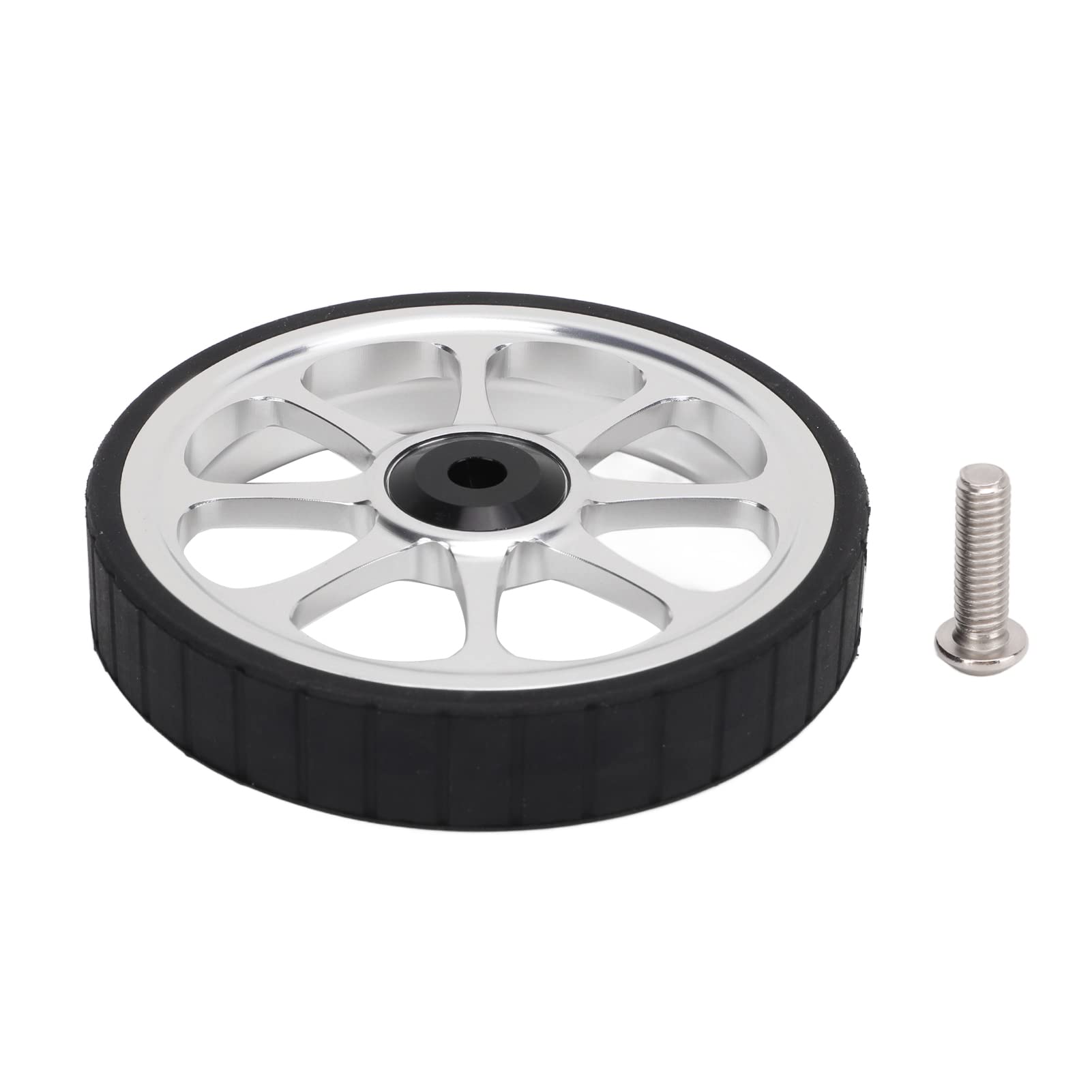 SUNGOOYUE 82mm Widened Folding Bike Easy Wheel, Aluminum Alloy Bearing Easy Wheel for Brompton 3sixty Folding Bike(Silver)