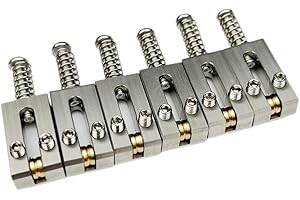 Kaynes 6PCS Guitar Bridge Roller Saddles – Stainless Steel Tremolo Bridges Saddle for Fender Telecaster Tele Stratocaster Strat ST TL Style Electric Guitar Replacement (10.8mm)