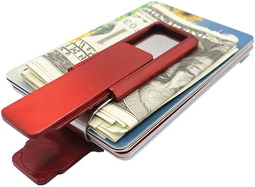 Smart Stainless Steel Money Clip, Easy Press Novelty Credit Card Holder (03-Red)
