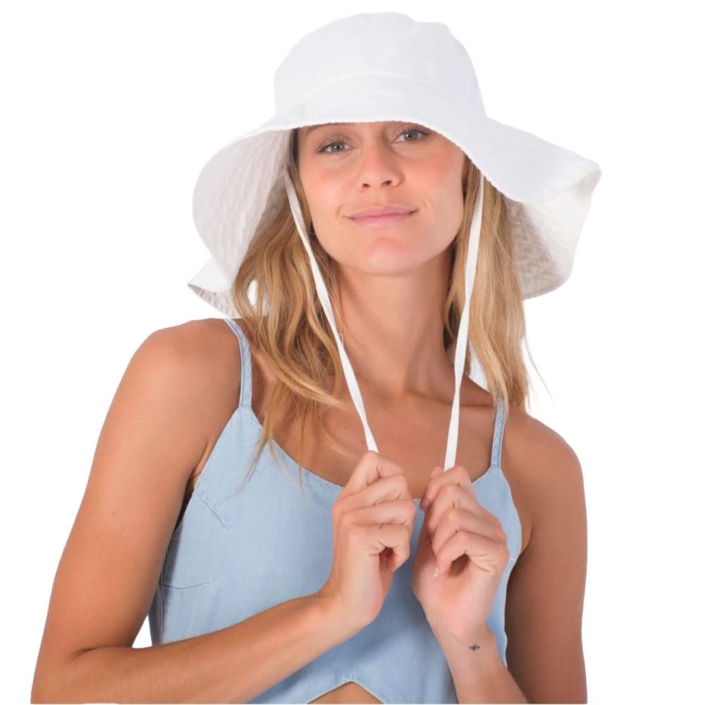 W Vila Del Sol Wide Brim Bucket White