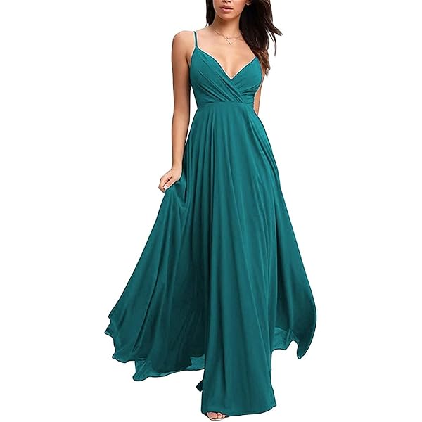 BerryGo Vestido Largo De Gasa Para Mujer, De Manga Larga