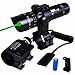 WNOSH Green Dot Sight with Pressure Switch 532nm Picatinny-Weaver Rail Scope Mount Universal Rifle Rechargeable CR123A Battery Charger