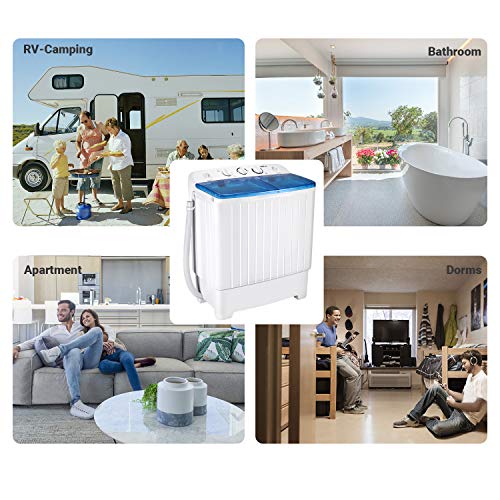 Portable Washing Machine, TACKLIFE 17.6lbs Twin Tub Mini Washing