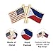Desert Cactus Philippines Lapel Pin Enamel with United States USA Souvenir Hat Men Women Patriotic Country (Double Flag Pin)