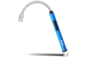 MeeToo Electric Candle Lighter Fluorescent Lighter Rechargeable USB Lighter Plasma Arc Windproof Lighter Grow in The Dark for Candle Party Camping (Blue)
