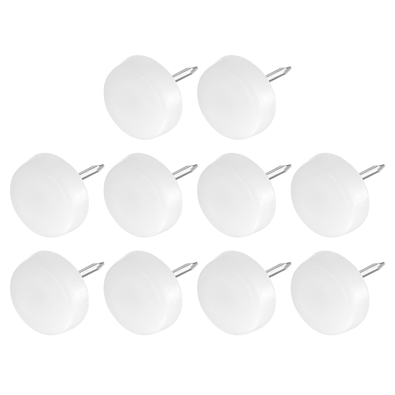 METALLIXITY Furniture Feet Nail (16mm/0.63in) 60Pcs, Plastic Round Chair Glides Sliders - for Chairs Sofa Furniture Sliders Protector Pad, White