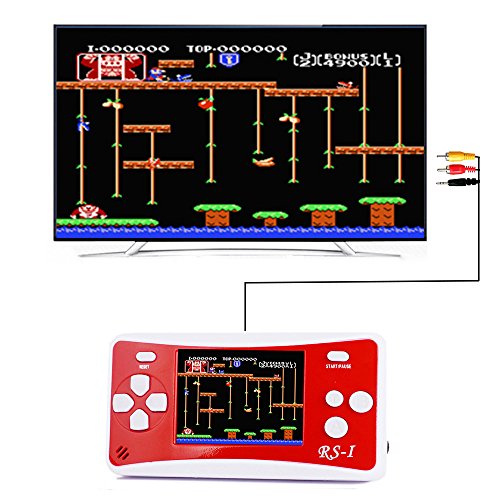 JJFUN RS-1 Handheld Game Console for Kids,Retro Game Player with 2.5" LCD 8-Bit Portable Video Games,The 80's Arcade Video Gaming System Device,152 in 1 Classic Old School Games Entertainment-RED