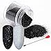 2 Colors/Staaar - Ultra Fine Iridescent Nail Glitter Powder Set with Gemstone Spoon - Sugar Effect Nail Decoration Powder (Black Diamond & Rosy Unicorn)