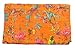 colors of rajasthan Indian Kantha Blanket, Bed Cover, King Kantha Bedspread, Bohemian Bedding Kantha Hippie Quilts (Orange)