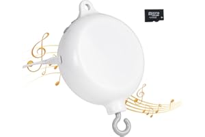 HLEEDUO Crib Mobile with Music and Additional Features, Downloadable Music, Volume Control, Sound File Upload, Crib Mount, Ba