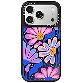 CASETiFY Mirror iPhone 17 Pro Case [Reflective/Compatible with Magsafe / 4.9 ft. 1X Military Grade Drop Protection] - Mystic Daisy - Black On Black