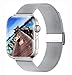 Yaber Stainless Steel Mesh with Adjustable Magnetic Closure Replacement Band Compatible for Apple Watch Series 5/4/3/2/1 (Silver, 42MM/44MM)
