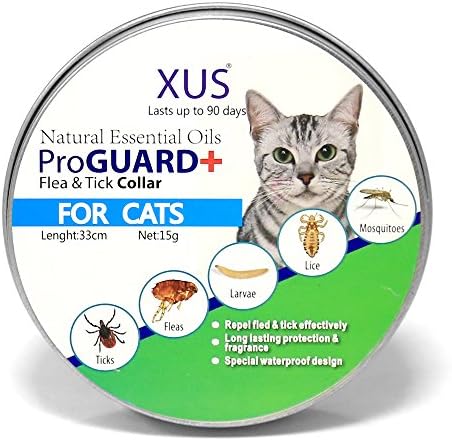 Cat Flea and Tick Collar Flea Prevention Collar with Natural Essential Oils Harmless for Cat Flea Control Treatment Collar for Large, Medium, Small Cat, One Size Fits All Last for 6 Month