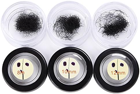 HuangHM False Eyelash Fake Eyelashes Extension Loose Individual Single Silk Eye Lashes Box Case C Curl 8mm 10mm 12mm Length Black Professional Handmade Natural Graft Makeup Semi Permanent Tool (10mm)