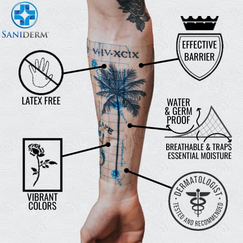 Saniderm Tattoo Aftercare Bandage, Transparent Adhesive Bandages That