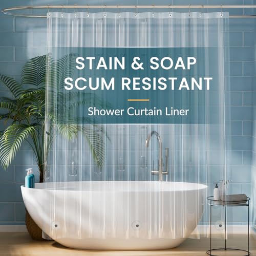 Titanker Shower Curtain Liner Clear Plastic Shower Liner 72 x 72 Lightweight