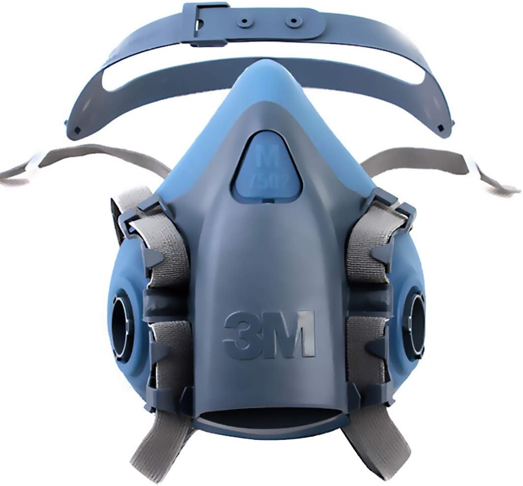 HXMSXROMIDA 3M 7502 Painting Spraying Gas Mask Chemcial Safety Work Gas Mask Proof Dust Facepiece Respirator Mask with 3M Filter,7502