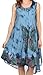 Sakkas 217 Tie Dye Butterfly Tank Sheath Caftan Mid Length Cotton Dress - Blue/One Size