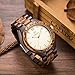 MUJUZE Mens Wooden Watches,BIOSTON Wood Wrist Watch Natural Handmade Ebony and Zebra,Gold Luxury Design Men Wooden Watch Best Gift for Dad or Friends