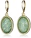 1928 Jewelry Oval Gemstone Drop Earrings