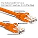 GearIT 10 Pack, Cat 6 Ethernet Cable Cat6 Snagless Patch 5 Feet - Computer LAN Network Cord, Orange - Compatible with 10 Port Switch POE 10port Gigabit