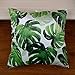 JWH Palm Leaf Throw Pillow Covers Spring Green Velvet Accent Pillow Case Cushion Cover Printed Pillowcase Farmhouse Sofa Couch Decorative Sham 17x17 Inch with Hidden Zipper Spring